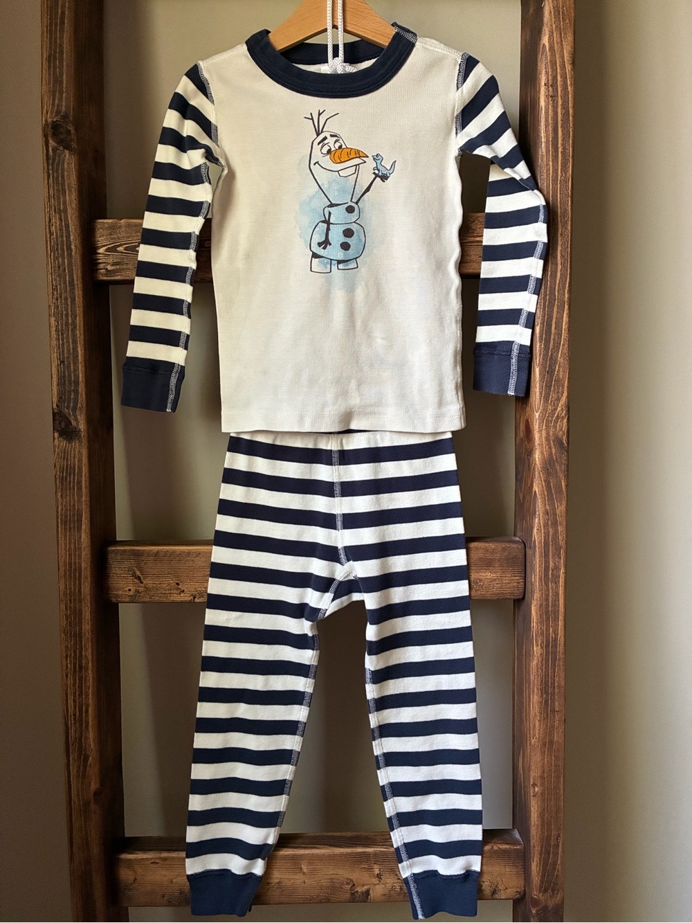 Hanna Andersson Olaf Frozen II Long John Pajamas Kids US 4 | 100cm SEE CONDITION